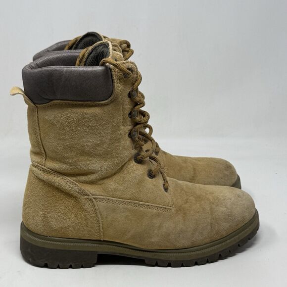 Wolverine Boots Waterproof 8” Mens 10 W Wide Brown Suede Soft Toe Work W01195 - Picture 1 of 16
